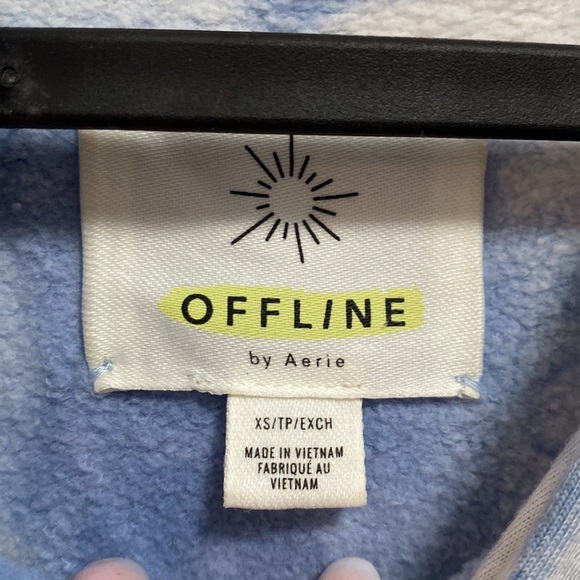 Aerie Light Blue and White Tie-Dye Hoodie - Picture 8 of 9